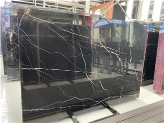 Nero Marquina Nature Black Marble Slabs