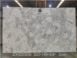 Super White Quartzite Nature Slab Tiles For Floor