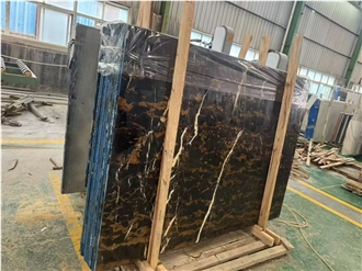 Black Gold Portoro Marble Slabs