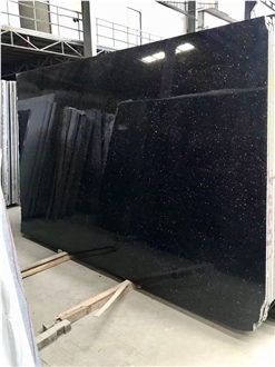 Polished And Leathered Black Galaxy Granite Slabs