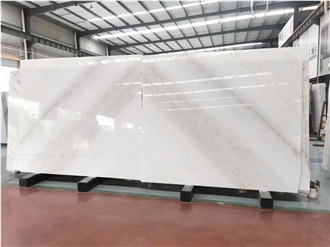 Polished China Guangxi White Marble Slabs