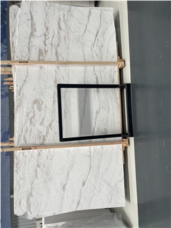 Polished New Drama White Marble Slabs