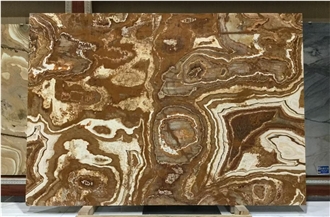 Antique Brown Natural Onyx Polished Slabs