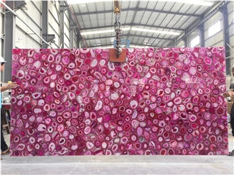 Pink Agate Semiprecious Stone Slabs