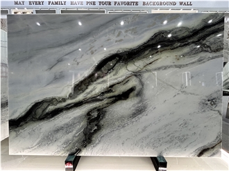 Brazilian Panda White Marble Slabs