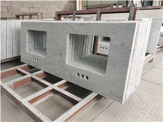 Custom Carrara White Marble  Countertops Bathroom Countertop