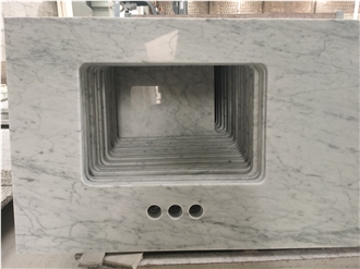 Custom Carrara White Marble  Countertops Bathroom Countertop
