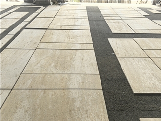 The  Travertine Of Beige Travertine Cross Cut Tiles