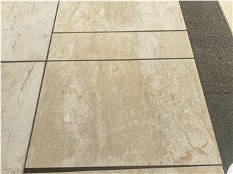The  Travertine Of Beige Travertine Cross Cut Tiles