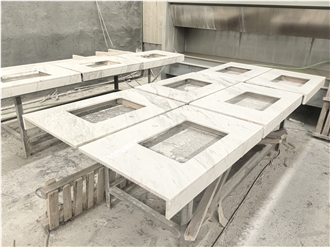 Volakas White Marble Bathroom Countertops