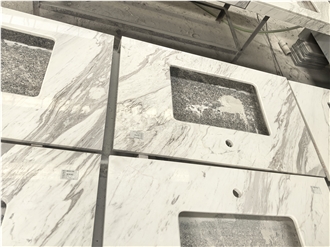 Volakas White Marble Bathroom Countertops
