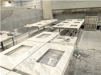 Volakas White Marble Bathroom Countertops