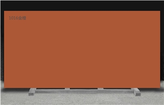 Artificial Quartz Slabs Solid Surface Orange Color