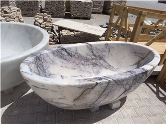 Milas Lilac Marble Bathtub