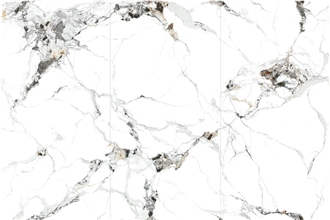 Arabescato Gold White Polished 12Mm Sintered Stone Tiles