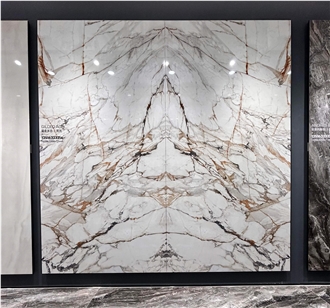 Chinese Arabescato Gold Gold Polished 12Mm Porcelain Tiles