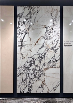 Chinese Calacatta Viola Gold Polished 12Mm Porcelain Tiles