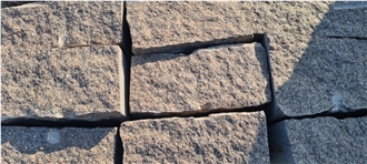 Bohus Red Granite Rough-Split Wallstone