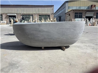 Cheaper Blue Limestone Bathroom Bathtub Surround