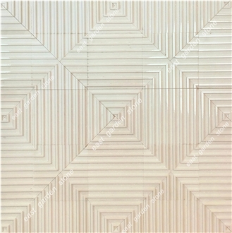 White Thassos 3D Thin Lines Stripes Futura Wall Mosaic Tiles