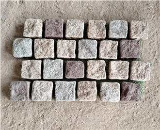 Meshed Split Cobble Stone With Multi-Color