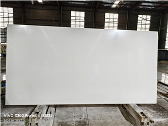 Hot Sale Particle Board Quartz Slabs White Beach