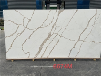 Quartz Slab Artificial Stone Slabs Hot Sale Pattern 6674M