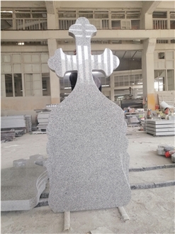 China G603 Polished Grey Granite Cross Headstone