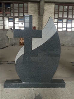 China Old G654  Grey Polished   Headstone Romania Cemetery