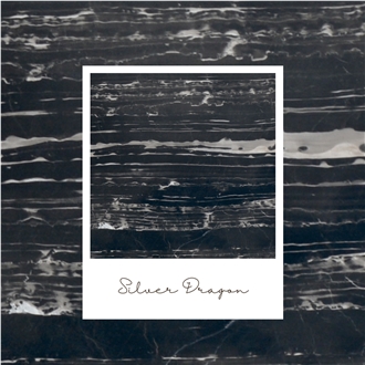 Silver White Dragon Black Marble Low Price Tiles