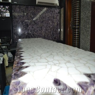 Amethyst gem stone slab 