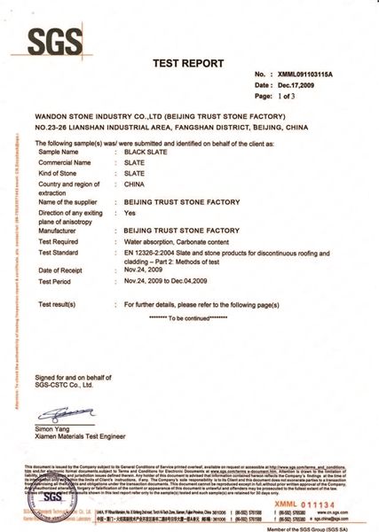 CE REPORT FOR BLACK SLATE