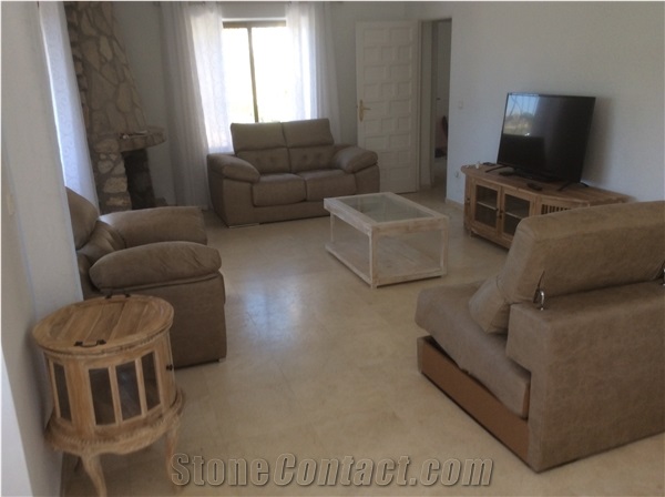 Crema Marfil Marble Floor Application Project