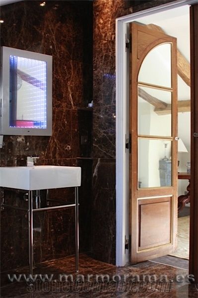 Private Residence Bathroom in Dark Emperador Marble 2012