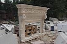 Egyptian cream marble fireplace project 2015