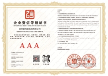 Enterprise credit evaluation certificate