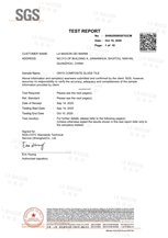 SGS product certificate (Onyx composite glass tile)