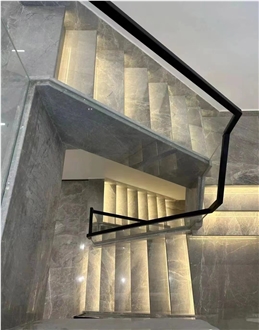 Stairs in Hermes Gray Marble