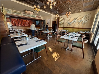 USA Pure White Nano White Glass Stone Restaurant Tabletop Project