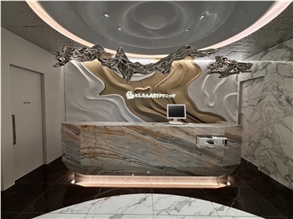 Yinxun Palissandro Marble Reception Desk
