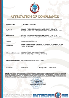 CE for Stone Crushing Machine