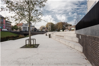 Belgium park seat stone and tiles project