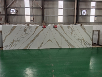 Elegant Calacatta Stella Quartz Slabs