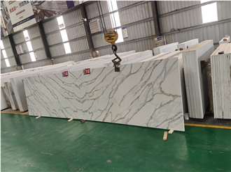Luxury Calacatta Fendy  Quartz Slabs