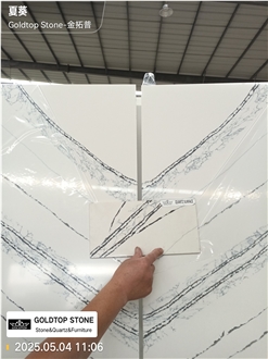 White Vein Sivec Quartz Slabs