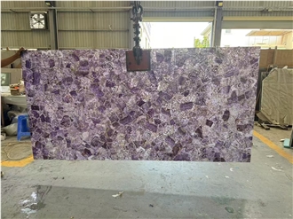 Translucent Purple Agate Semiprecious Stone Slabs