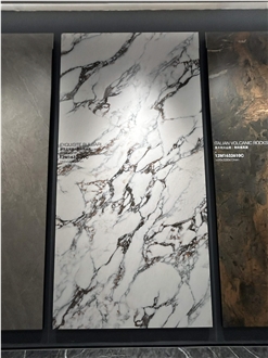 1600*3200 Bulgari White Texture 1.2Cm Marble Look Porcelain