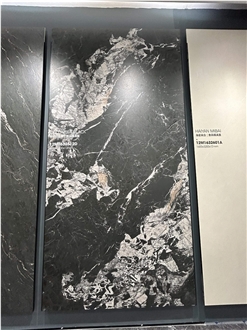 1600*3200 Marine Black Mold 1.2Cm Porcelain Slabs
