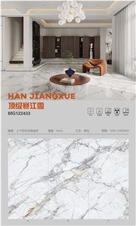 Sintered Stone Slabs Glossy Calacatta For Wall And Floor