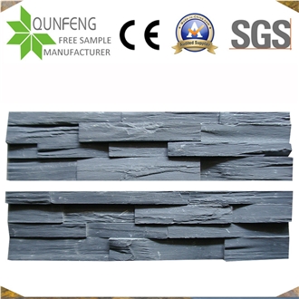 China Black Split Stone Ledger Slate Wall Cladding Panels